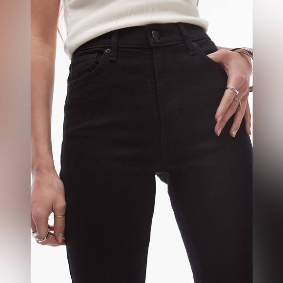 ASOS design Topshop high rise Jamie flare jeans in black - Picture 2 of 13
